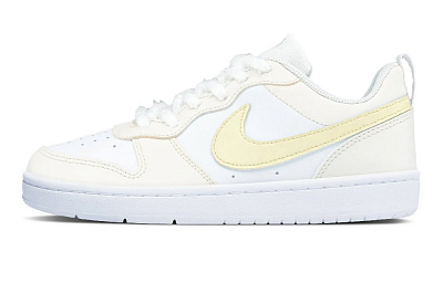 Nike Court Borough Non slip Lightweight Low Top Skateboard Shoes Women's Cream Yellow