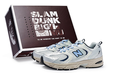 New Balance NB 530 Slip Resistant And Breathable Low Top Running Shoes Unisex Gray Silver Light Blue