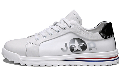 Jeep Breathable Low Top Skateboard Shoes Men's White