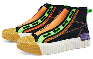 Kappa Coverage Anti-Slip And Wear-Resistant High-Top Skateboard Shoes Unisex Black 1 4010508