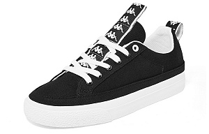 Kappa Abrasion Resistant Slip Resistant Low Top Skateboard Shoes Unisex Black 1 4010551