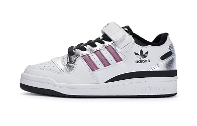 Adidas Originals FORUM Slip Resistant Abrasion Resistant Low top Skateboard Shoes Unisex Black Pink