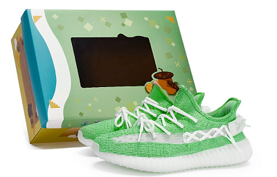 Adidas Originals Yeezy Boost 350 V2 Slip-Resistant Low-Top Casual Shoes Unisex White Green