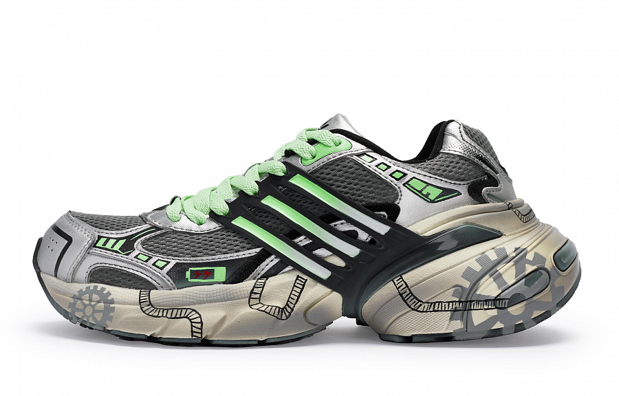 Adidas Originals ADISTAR XLG Anti Slip Wear Resistant Low Top Casual Shoes Unisex Gray Silver Green купить в интернет-магазине Yoocart с быстрой доставкой по России.