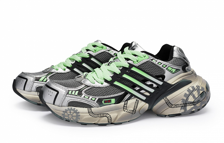 Adidas Originals ADISTAR XLG Anti Slip Wear Resistant Low Top Casual Shoes Unisex Gray Silver Green купить в интернет-магазине Yoocart с быстрой доставкой по России.