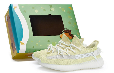 Adidas Originals Yeezy Boost 350 V2 Slip-Resistant Low-Top Casual Shoes Unisex White Yellow