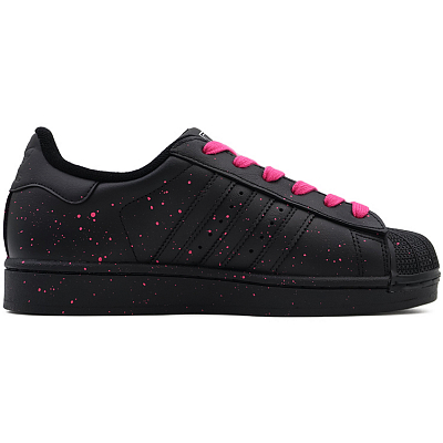 Adidas Originals SUPERSTAR Abrasion Resistant Low Top Skateboard Shoes Unisex Black Rose Red