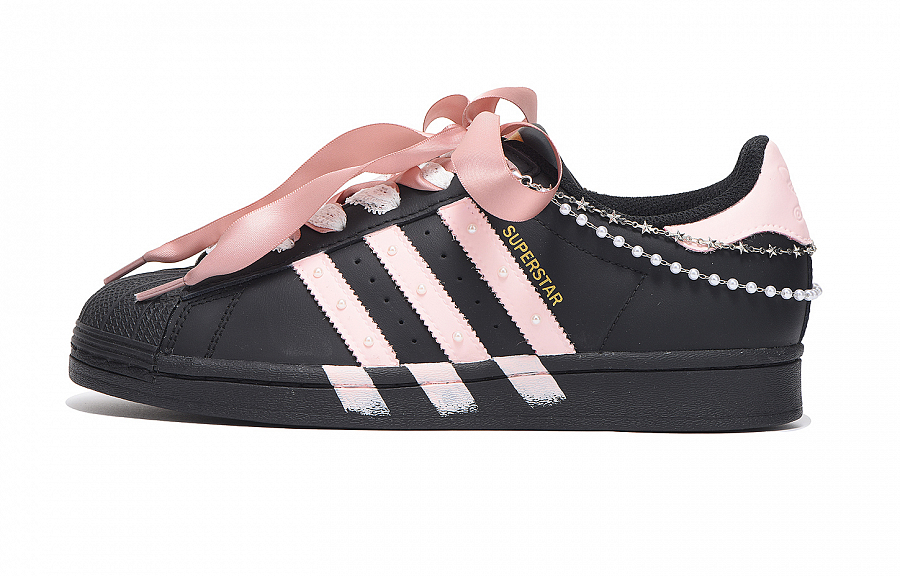 Adidas Originals SUPERSTAR Abrasion Resistant Low Top Skateboard Shoes Unisex Black Pink купить в интернет-магазине Yoocart с быстрой доставкой по России.