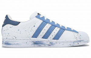 Adidas Originals SUPERSTAR Anti-Slip And Wear-Resistant Lightweight Low-Top Skateboard Shoes Unisex Blue White 1 4012674