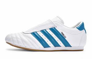 Adidas Originals Taekwondo Slip Resistant And Abrasion Resistant Coverage Low Top Training Shoes Unisex White Lake Blue 1 4012737