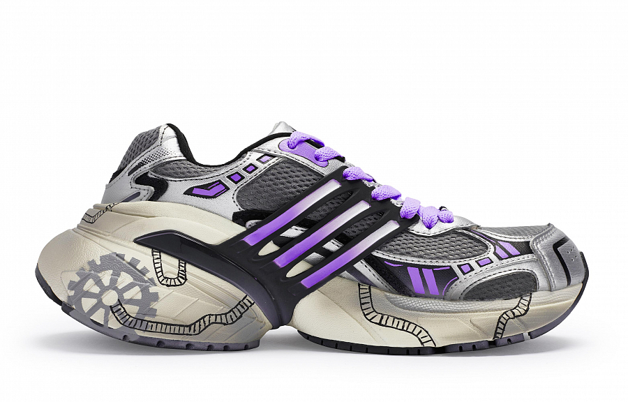 Adidas Originals ADISTAR XLG Anti Slip Wear Resistant Low Top Casual Shoes Unisex Gray Silver Purple купить в интернет-магазине Yoocart с быстрой доставкой по России.