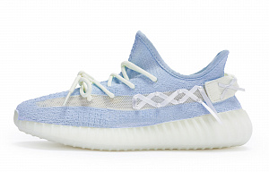 Adidas Originals Yeezy Boost 350 V2 Anti-Slip Wear-Resistant Low-Top Casual Shoes Unisex White Blue 1 4013159