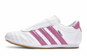 Adidas Originals Taekwondo Slip Resistant And Abrasion Resistant Coverage Low Top Training Shoes Unisex White Rose Red 1 4013207