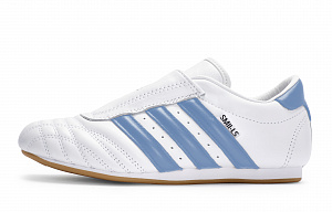 Adidas Originals Taekwondo Slip Resistant And Abrasion Resistant Coverage Low Top Training Shoes Unisex White Blue 1 4013369