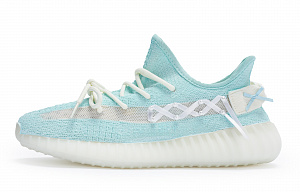 Adidas Originals Yeezy Boost 350 V2 Anti-Slip Wear-Resistant Low-Top Casual Shoes Unisex White Blue 1 4013432