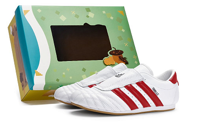 Adidas Originals Taekwondo Slip Resistant And Abrasion Resistant Coverage Low Top Training Shoes Unisex White Red