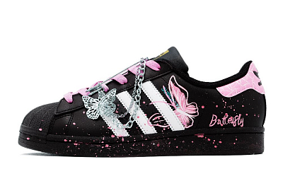 Adidas Originals SUPERSTAR Low Top Skateboard Shoes Unisex Black Pink