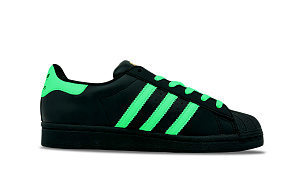 Adidas Originals SUPERSTAR Flashing Lightweight Coverage Low-Top Skateboard Shoes Unisex Green Black 1 4013686