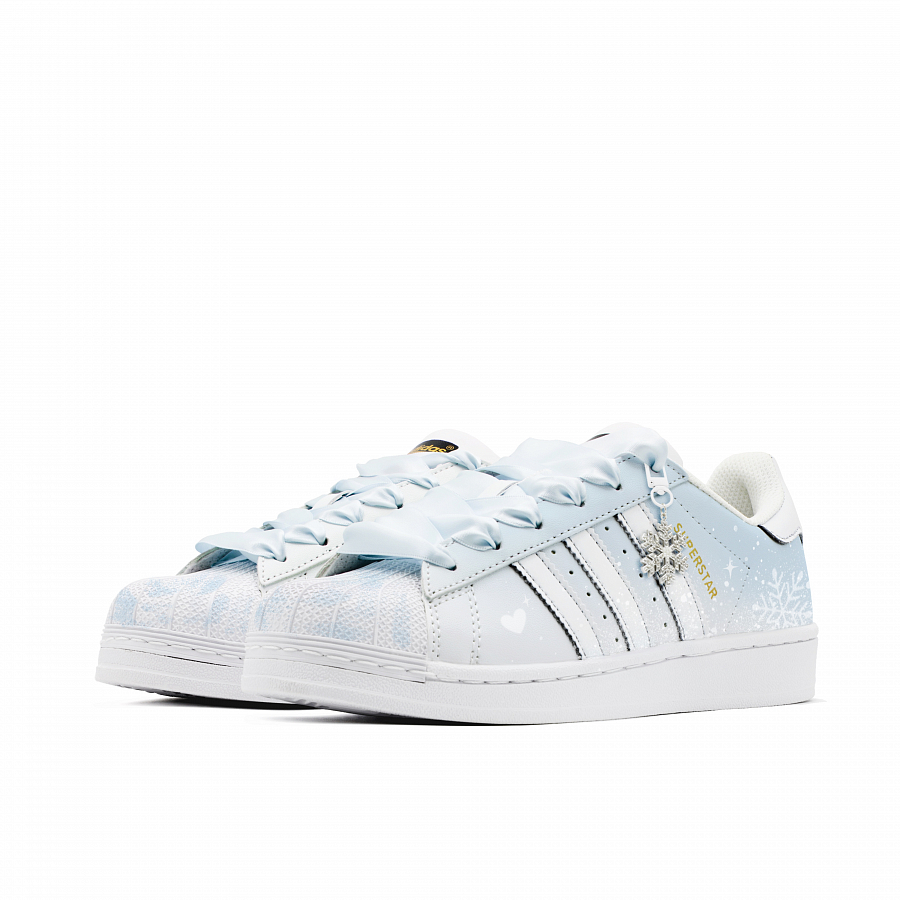 Adidas Originals SUPERSTAR Blue Snowflake Anti Slip Wear Resistant Low Top Skateboard Shoes Women's Blue White купить в интернет-магазине Yoocart с быстрой доставкой по России.