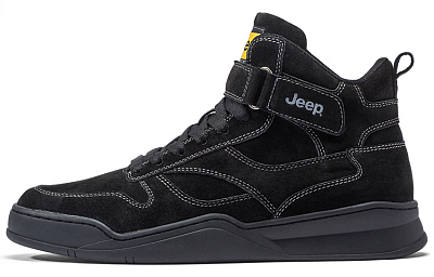 Jeep Abrasion Resistant High Top Skateboard Shoes Men's Black