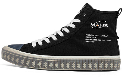 Kappa High-Top Canvas Shoes Unisex Black