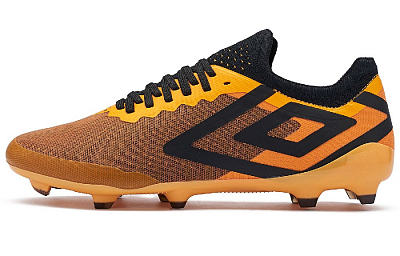 Umbro FG Rubber Long Studs Natural Ground Slip-Resistant Support Impact-Resistant Soccer Shoes Men's Saffron