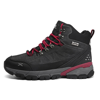 Jeep Cushioned Wear-Resistant Lightweight Mid-Top Outdoor Shoes Men's Gray Red