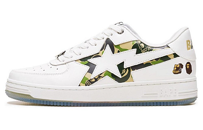 A BATHING APE Wear-Resistant Low-Top Skateboard Shoes Men's White