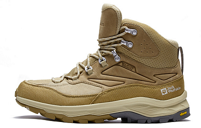 Jack Wolfskin Waterproof And Breathable High-Top Trekking Shoes Men's Gray Yellow