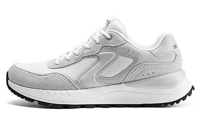 Skechers Cushioning Wear-Resistant Low-Top Running Shoes Women's White Gray