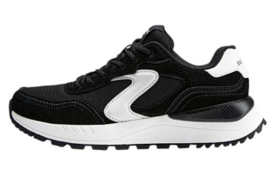 Skechers Cushioning Wear-Resistant Low-Top Running Shoes Women's Black White