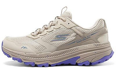 Skechers Abrasion Resistant Breathable Low Top Running Shoes Women's Beige Purple