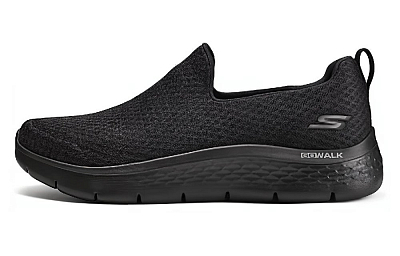 Skechers Go Walk Fle Cushioned Wear-Resistant Breathable Rebound Low-Top Casual Shoes Men's Black