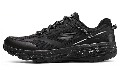 Skechers Cushioning Wear-Resistant Low-Top Running Shoes Men's All Black