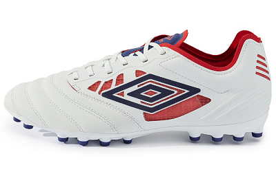 Umbro AG Rubber Short Studs Anti-Slip Wear-Resistant Soccer Shoes Men's White Red Blue
