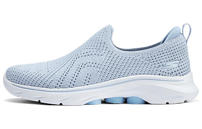 Skechers Cushioned Wear-Resistant Lightweight Low-Top Casual Shoes Women's Light Blue