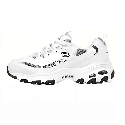 Skechers Cushioning Wear-Resistant Low-Top Chunky Sneakers Women's White
