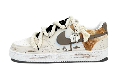 Nike Court Vision 1 Slip Resistant Low Top Skateboard Shoes Men's Sand