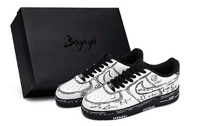 Nike Air Force 1 Formula Bulletin Board Low Top Skateboard Shoes Unisex Black White