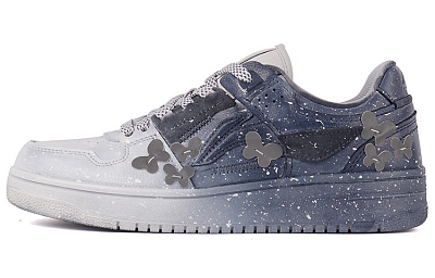 LiNing Tianji Series Slip-Resistant Cushioning Wear-Resistant Breathable Low-Top Skateboard Shoes Women's Gray
