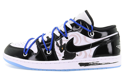 Jordan Air Jordan 1 Low-Top Vintage Basketball Shoes Men's White Black