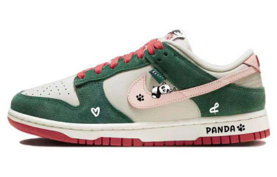 Nike Dunk Low Slip-Resistant Cushioning Low-Top Skateboard Shoes Women's Pink Green