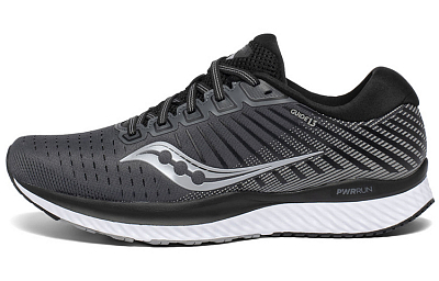 Saucony Guide 13 Slip Resistant Support Lightweight Low Top Running Shoes Men's Black White