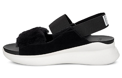 UGG Silverlake Black White Sandals Women's