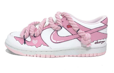 Nike Dunk Slip-Resistant Quick Dry Low-Top Skateboard Shoes GS Pink White