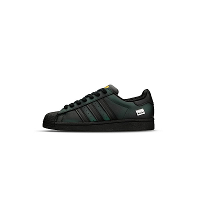 Adidas Originals SUPERSTAR Abrasion Resistant Slip Resistant Low Top Skateboard Shoes Unisex Black Green