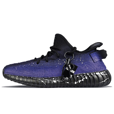 Adidas Originals Yeezy Boost 350 V2 Anti Slip Wear Resistant Low Top Casual Shoes Unisex Black purple Shadows
