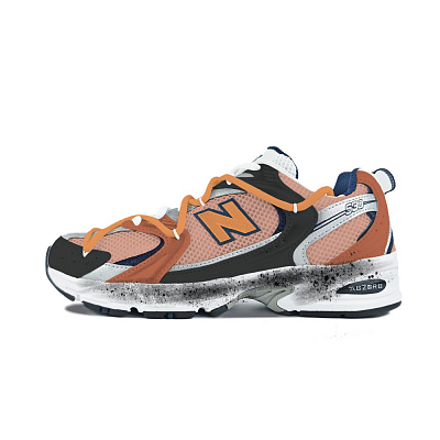 New Balance NB 530 Abrasion Resistant Low Top Running Shoes Unisex White Orange