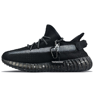 Adidas Originals Yeezy Boost 350 V2 Abrasion Resistant Low Top Casual Shoes Unisex Black White