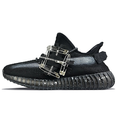 Adidas Originals Yeezy Boost 350 V2 Anti Slip Wear Resistant Low Top Casual Shoes Unisex Black White